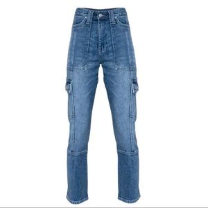 Kancan Pippa High Rise Slim Straight Cargo Denim Size 1/24